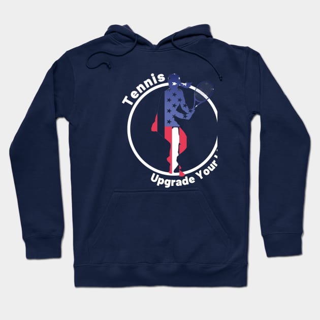 US Open Tennis USA Flag Silhouette Hoodie by TopTennisMerch